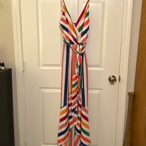 Striped Summer Wrap Dress
